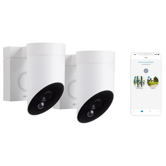 2 Outdoor Camera blanches - Caméras de surveillance extérieures sans fil