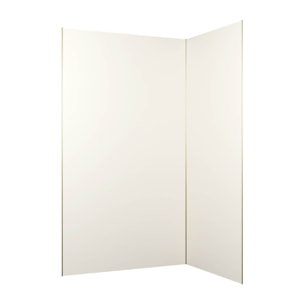 Pack 2 Panneaux Muraux en Aluminium Ivoire 120+90x210 cm + Profilés Or Doré Brossé