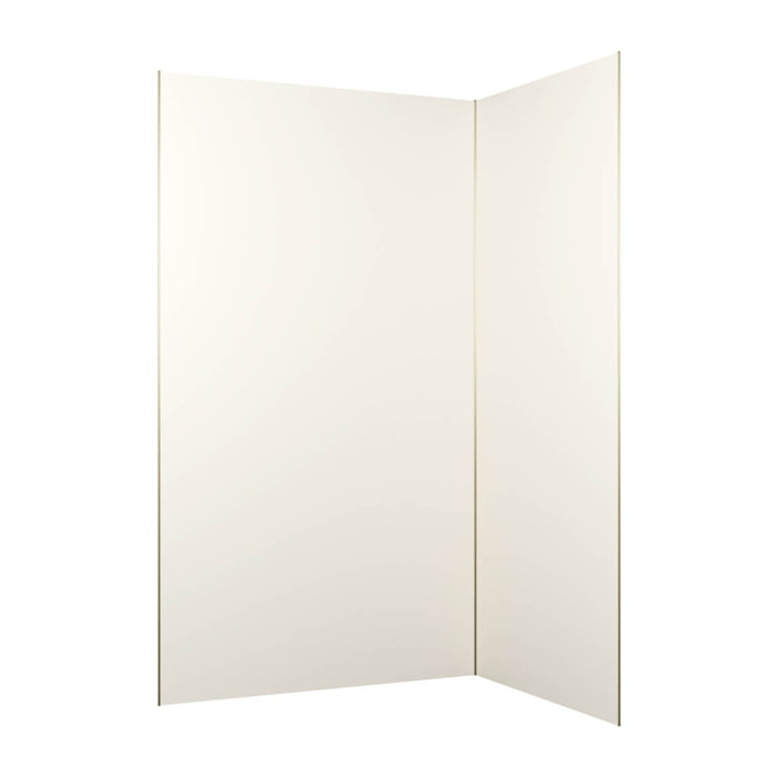 Pack 2 Panneaux Muraux en Aluminium Ivoire 120+90x210 cm + Profilés Or Doré Brossé