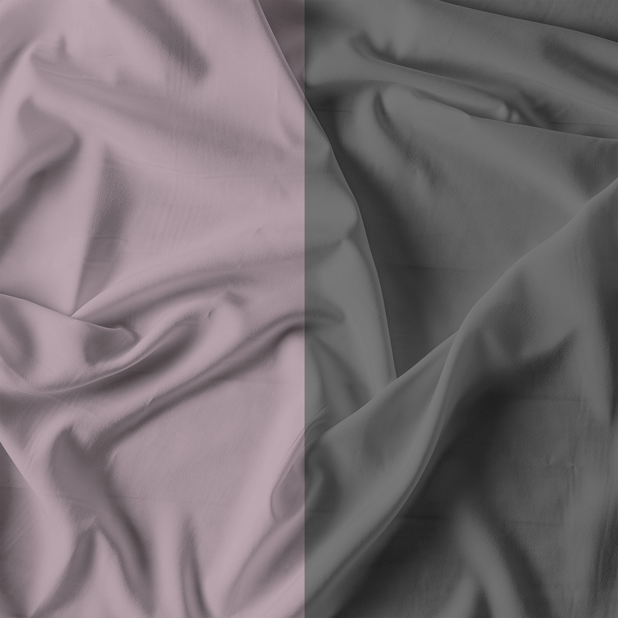 COMPLETO LETTO NATURAL COLOR, 100% Cotone, Made in Italy - ROSA ANTICO/FUMO