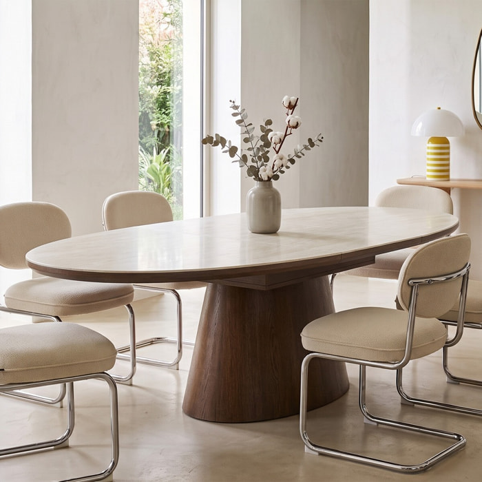 Table à manger extensible ovale 6/8 personnes - ORA
