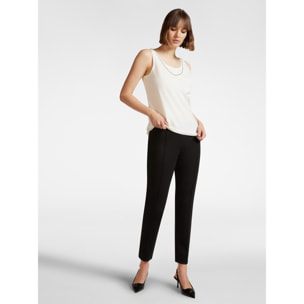 Elena Mirò - Pantaloni slim fit in punto Milano - Nero
