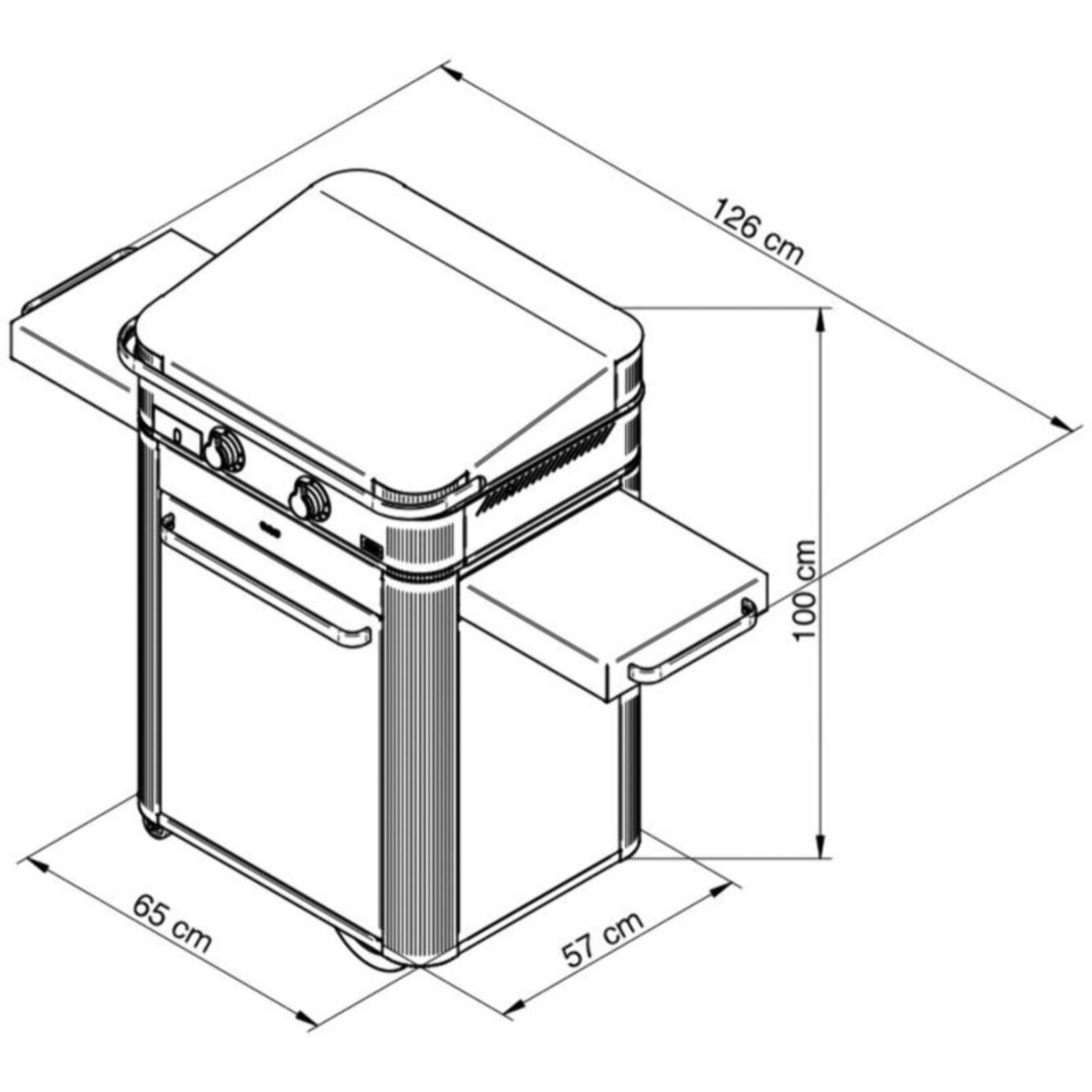 Plancha gaz ENO Enosign 65 chariot + Plancha inox