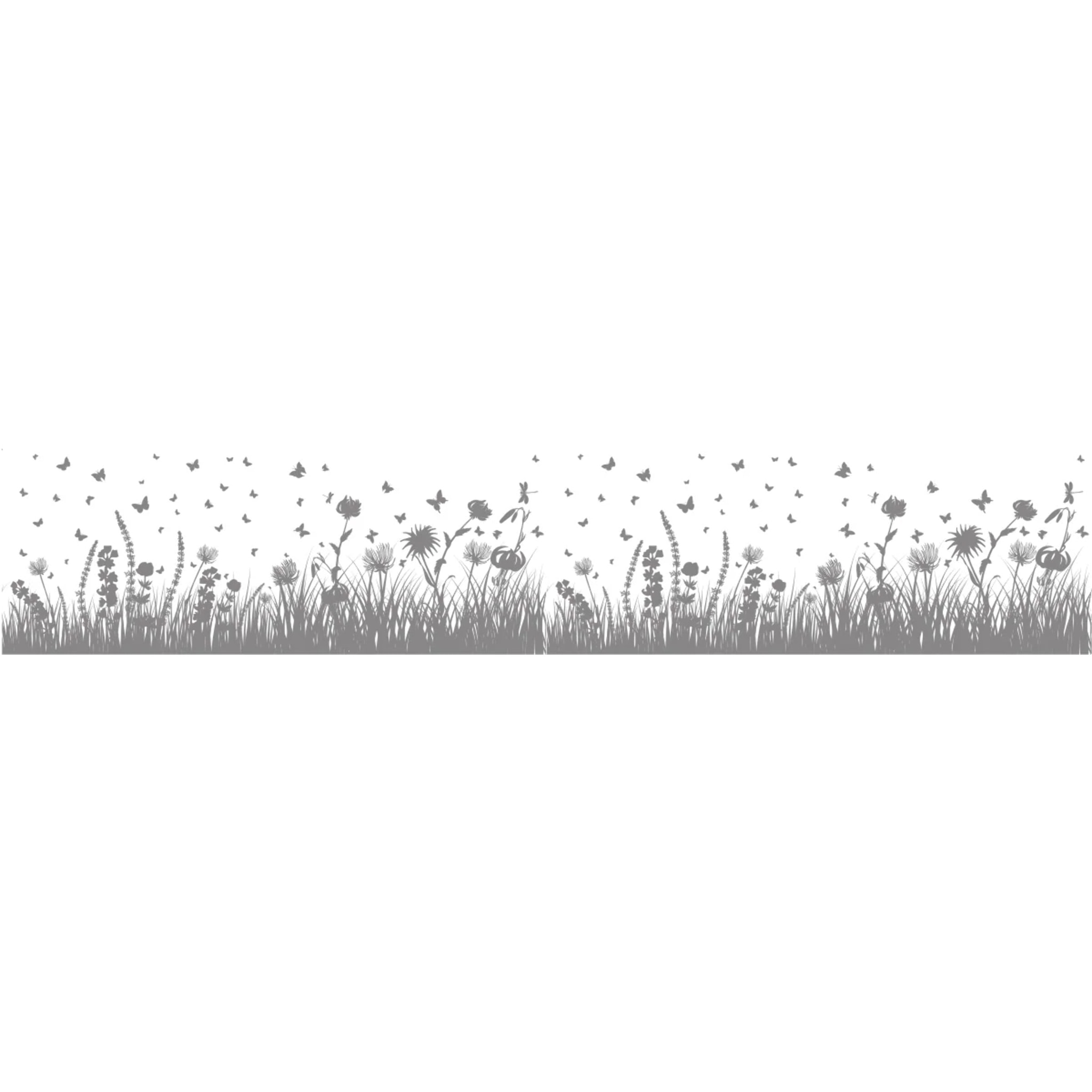 Film vitrage - Ambiance Sticker - CHAMP DE FLEURS ET PAPILLONS - Anti-regard Occultant - 40x200cm