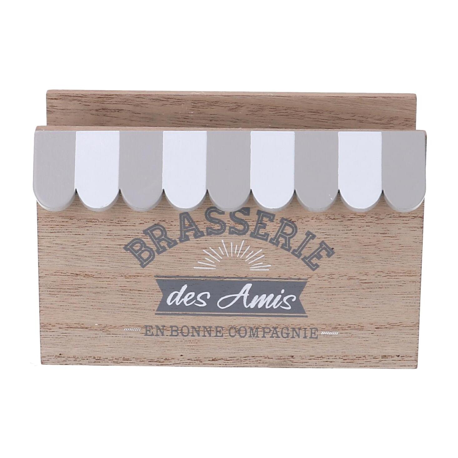 Portatovaglioli in legno bistrot naturale rettangolare cm14,5x5h9,5