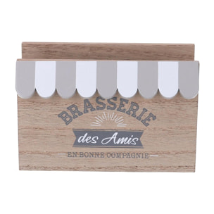 Portatovaglioli in legno bistrot naturale rettangolare cm14,5x5h9,5