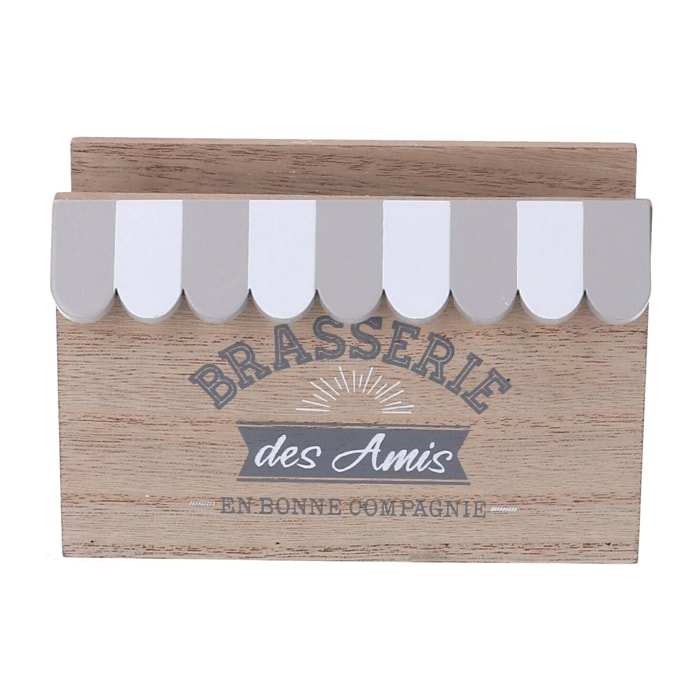 Portatovaglioli in legno bistrot naturale rettangolare cm14,5x5h9,5