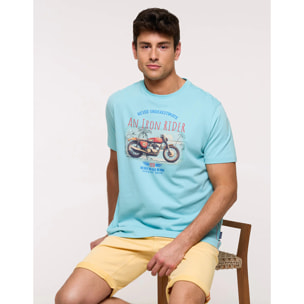 Camiseta Manga Corta Turquesa - Hunnam