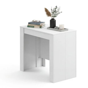 Mesa consola extensible Denis en blanco artik 50-235 cm Blanco Artik (Blanco Mate)