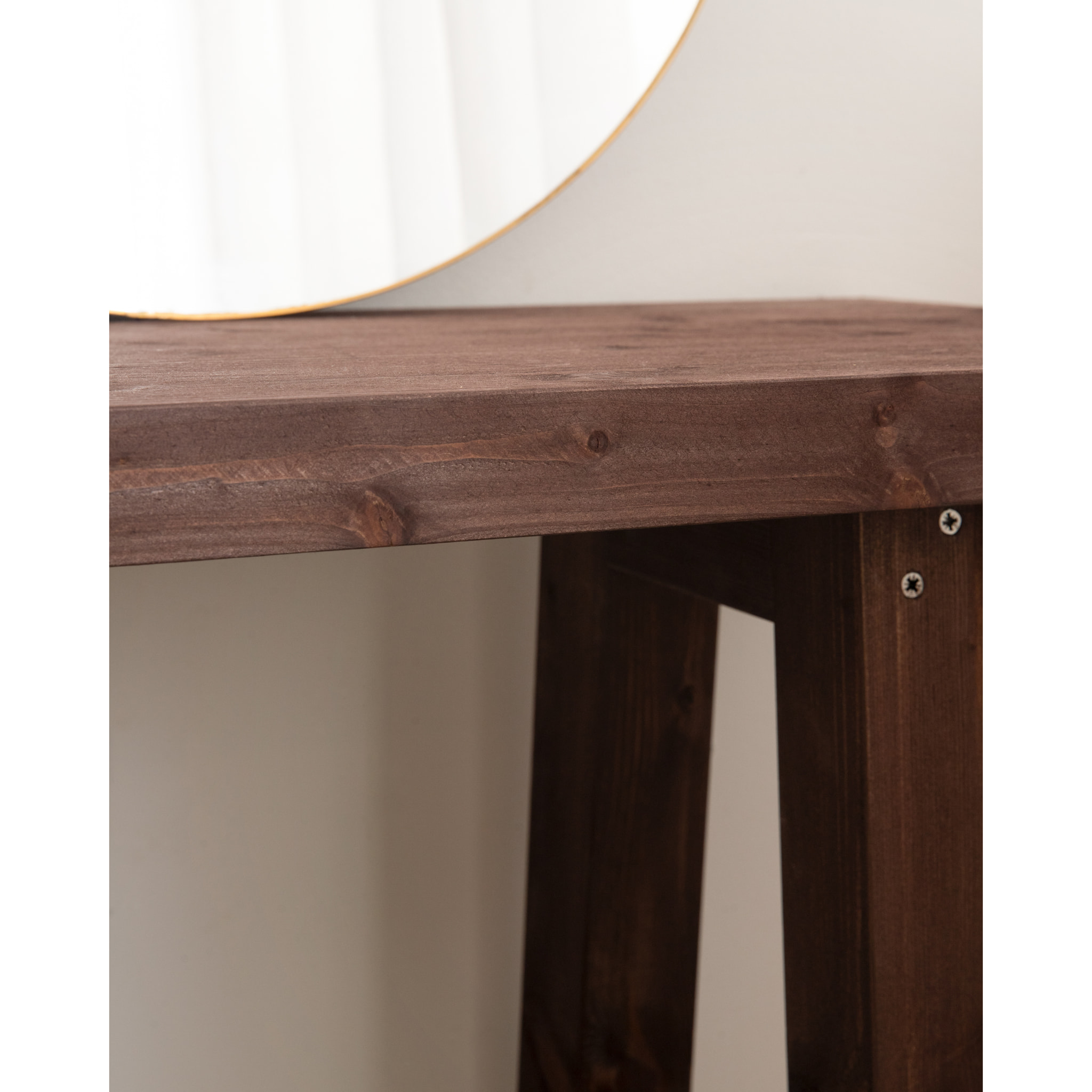 Console en bois massif en noyer de 100x80cm Hauteur: 80 Longueur: 100 Largeur: 35