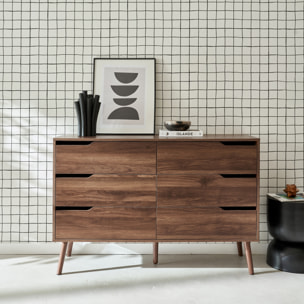 Commode décor bois 6 tiroirs NEPAL