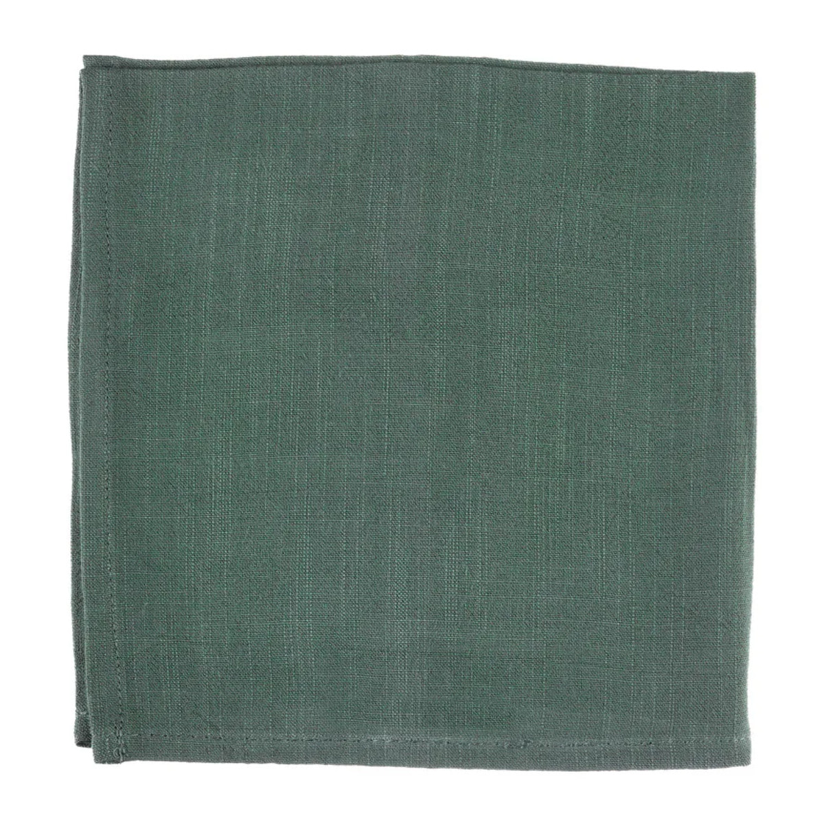 Serviette de table - 6 pièces - Lin et coton vert sapin