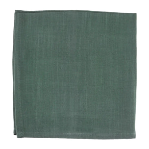 Serviette de table - 6 pièces - Lin et coton vert sapin