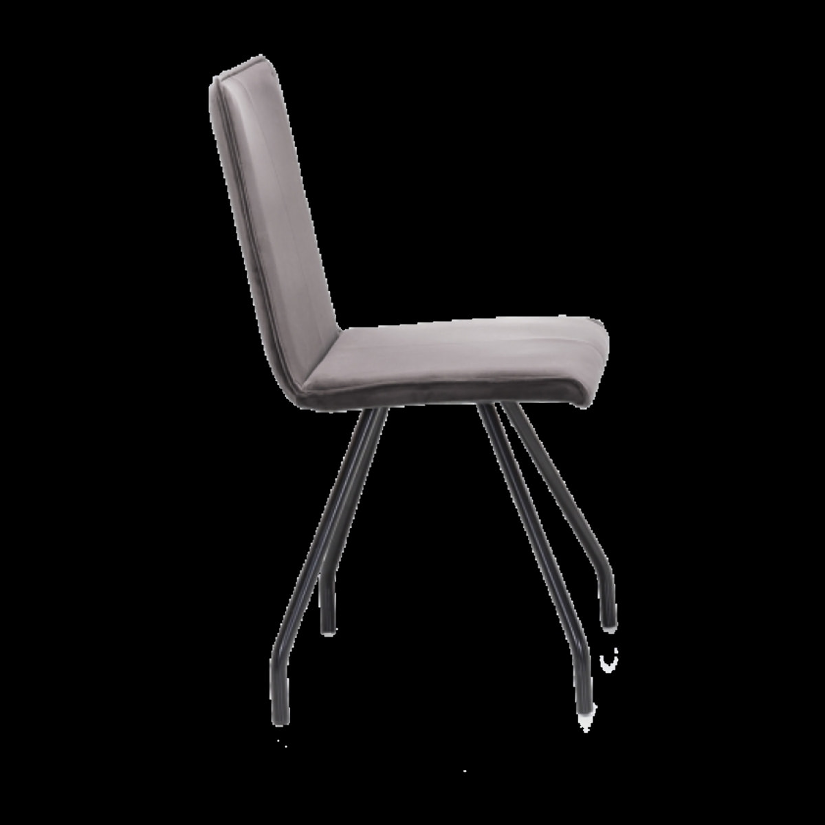 Lot de 2 chaises en velours & piètement métal noir - HARRY