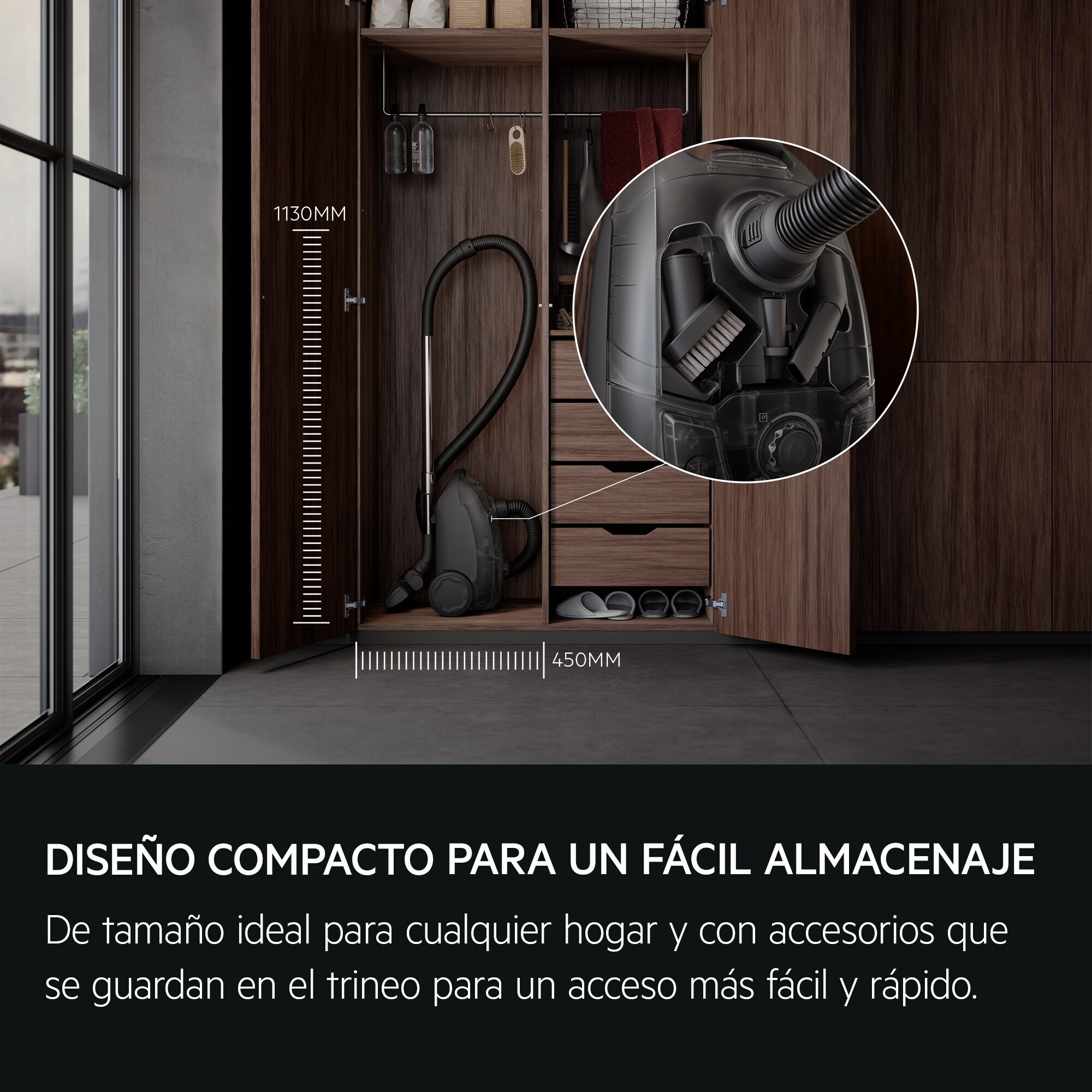 AEG Aspiradora con bolsa 3000 de 650 W y 78 dB(A) AB31C1GG | Reacondicionado