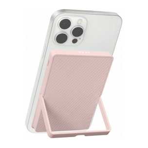 Batterie nomade CASYX 5000 mAh Qi2 MagSafe avec bequille rose