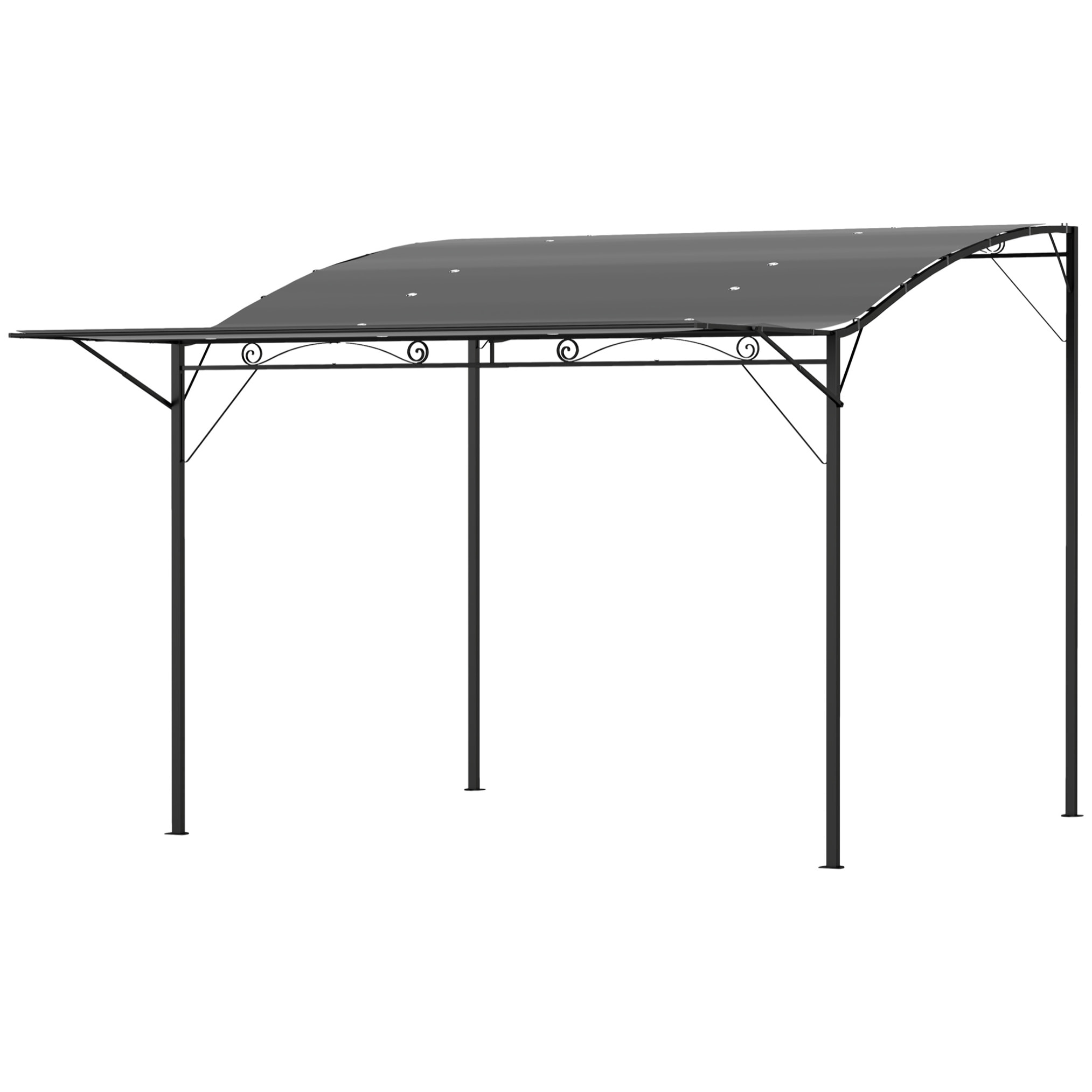 Pergola tonnelle de jardin avec auvent réglable métal époxy polyester haute densité anthracite