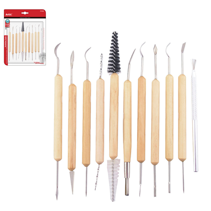 HERRAMIENTA MANGO MADERA SET 11 PIEZAS