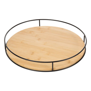 Plateau tournant Black bamboo D35cm beige