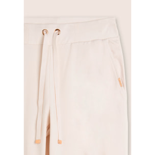 Pantaloni donna dritti in felpa garzata