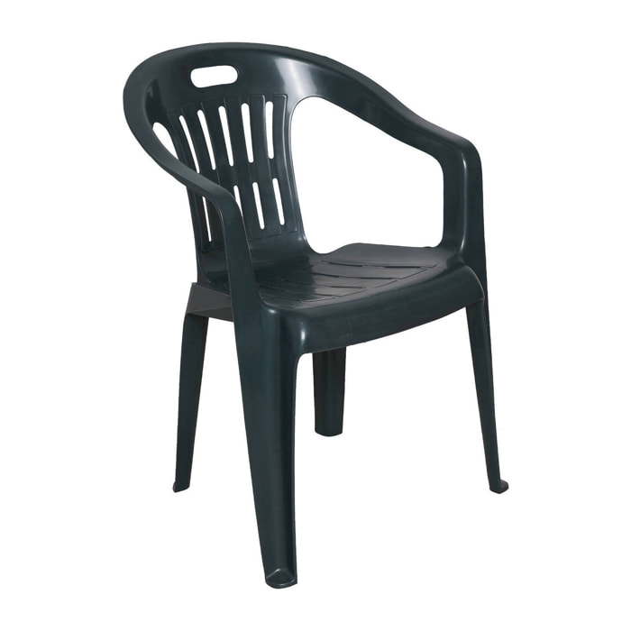Sedia da esterno Aringa, Seduta da giardino, Sedia per tavolo da pranzo, Poltrona outdoor, 100 % Made in Italy, 56x57h80 cm, Verde