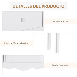 Mueble Mesa Recibidor Entrada Tocador Consola con 3 Cajones 100x32x85cm Blanco