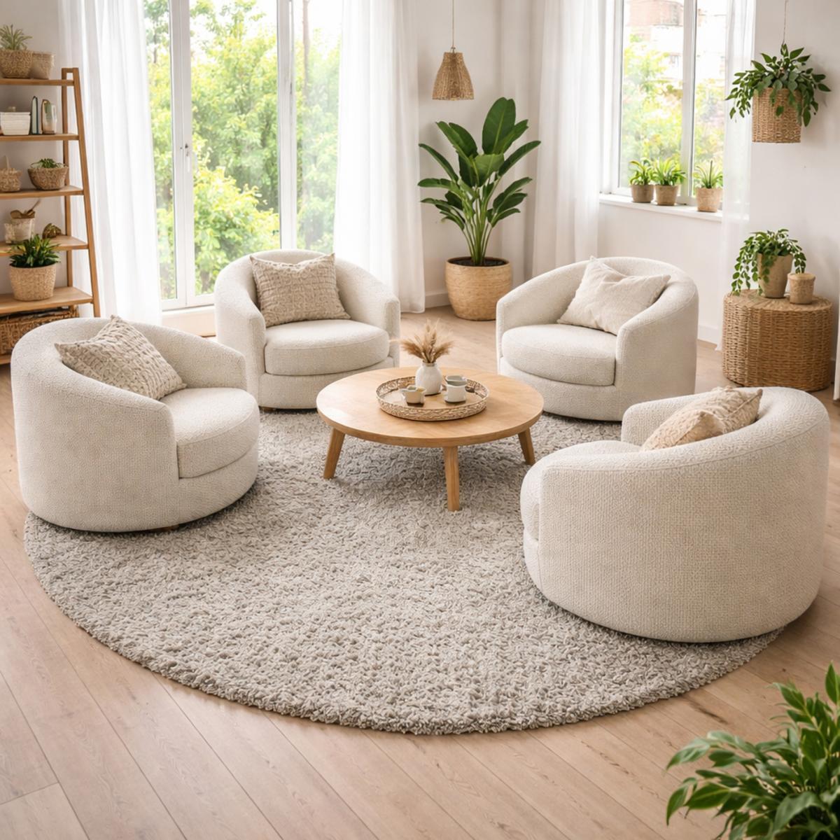 Tapis poils longs shaggy tissé motif uni ZASIVE