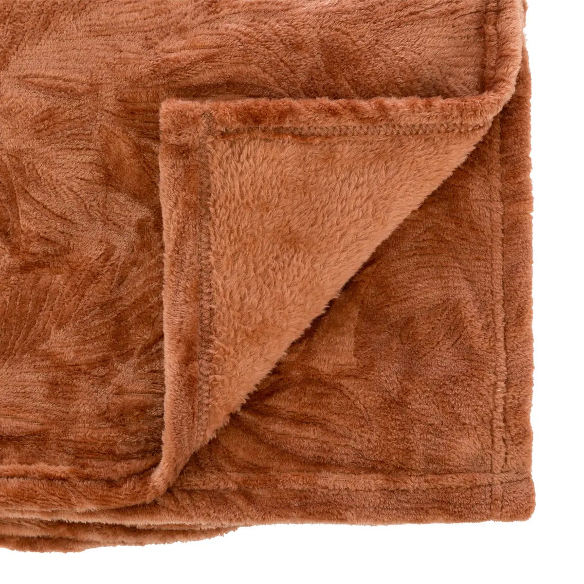 Plaid flanelle Roy terracotta 125x150cm