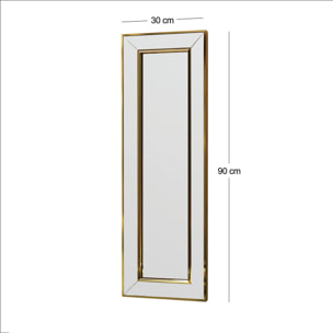 Specchio Dpancher, Specchiera, Articolo d'arredo a muro, Decorazione con specchio, 30x3h90 cm, Oro