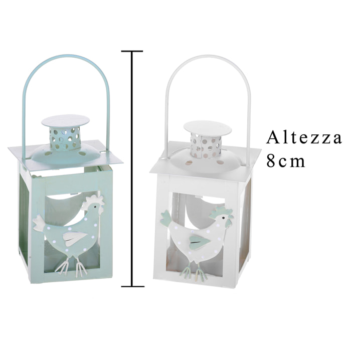 Lanterna. Altezza 8 Cm - Pezzi 6 - 8X12X8cm - Colore: Incolore - Bianchi Dino - Uova Decorate, Naturali, Nidi E Decori Pasquali