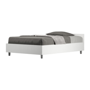 Letto una piazza e mezza con rete 120x190 bianco frassino Nuamo