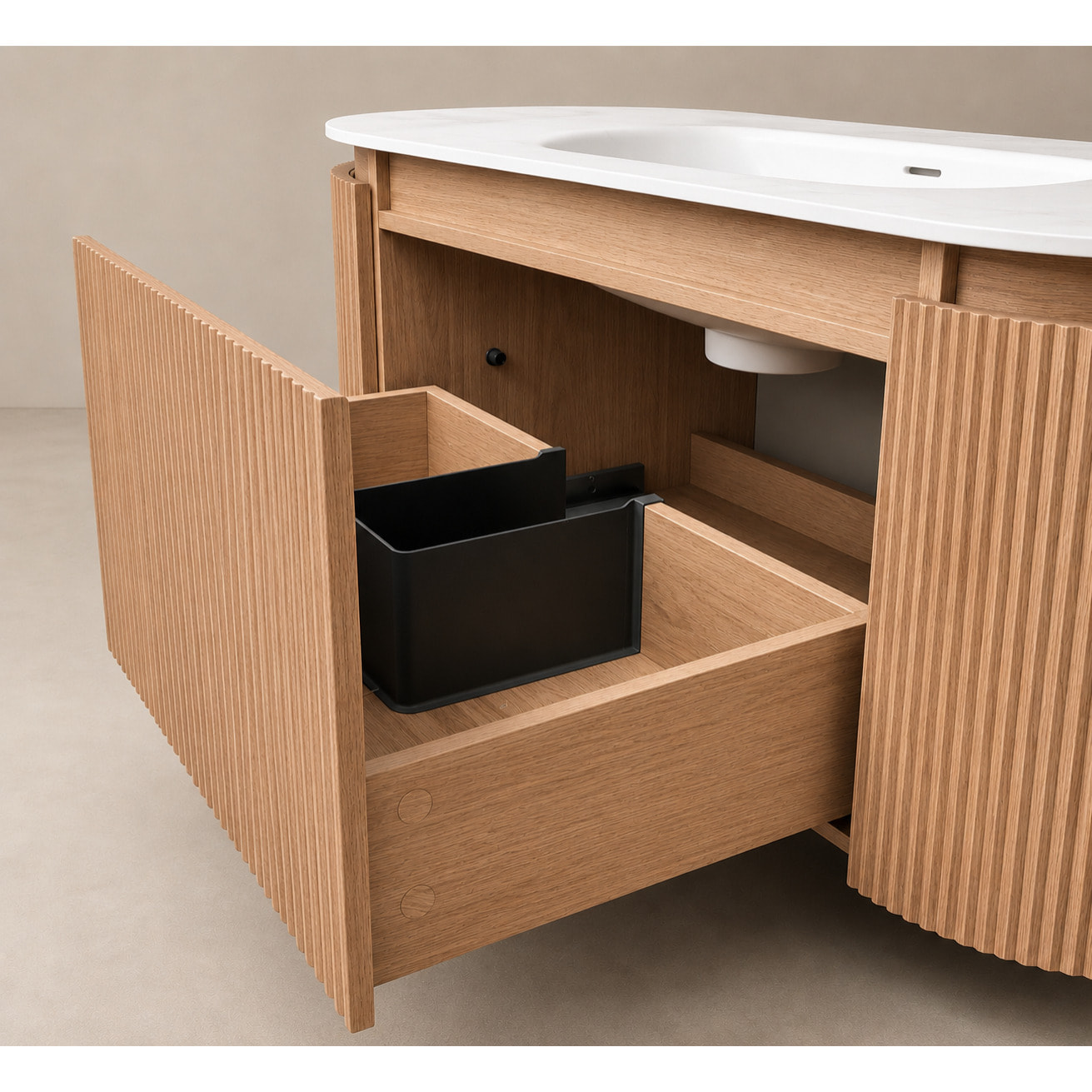 MOBILE DA BAGNO COSMO 120CM ROVERE PURO - 3 PEZZI