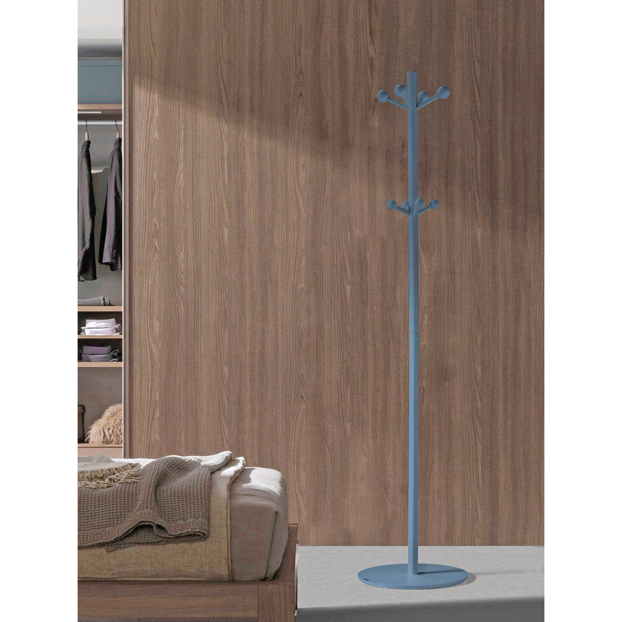 Perchero Unique madera haya azul 182x37x37 cm