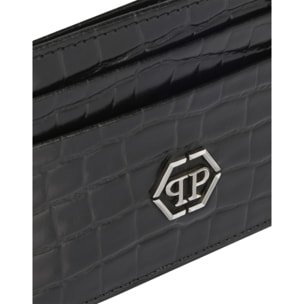 PHILIPP PLEIN Leather Card Holder Cocco