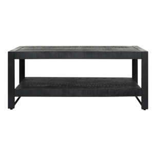 Table basse double plateau bois noir MILORA