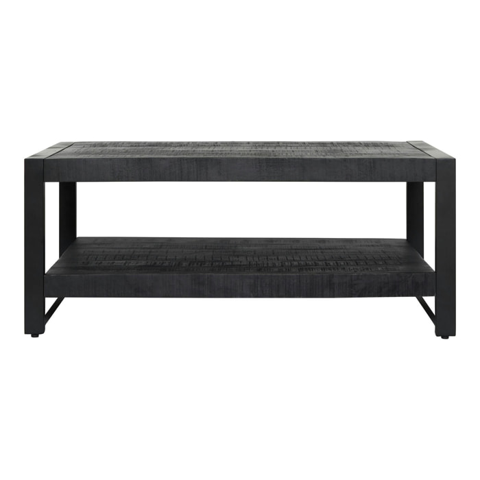 Table basse double plateau bois noir MILORA