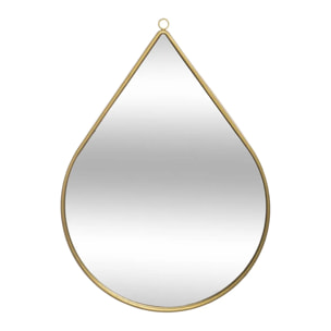 Miroir "Goutte" métal doré 21x29cm