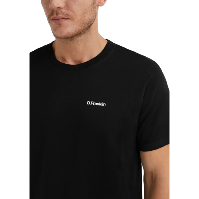 D.Franklin Camiseta Básica de Manga Corta Basic Logo Negro/Blanco