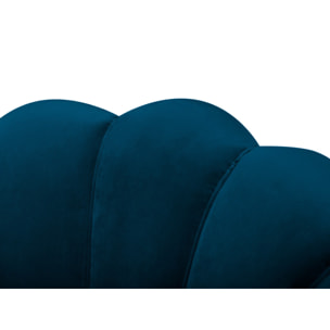 Fauteuil "Kingston" en velours bleu marine