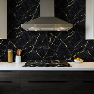 Crédence adhésive - MARBRE NOIR SABLÉ - 60x200cm