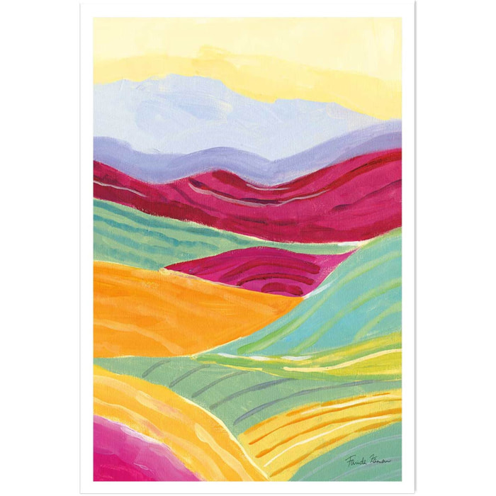 Poster color colline Affiche seule