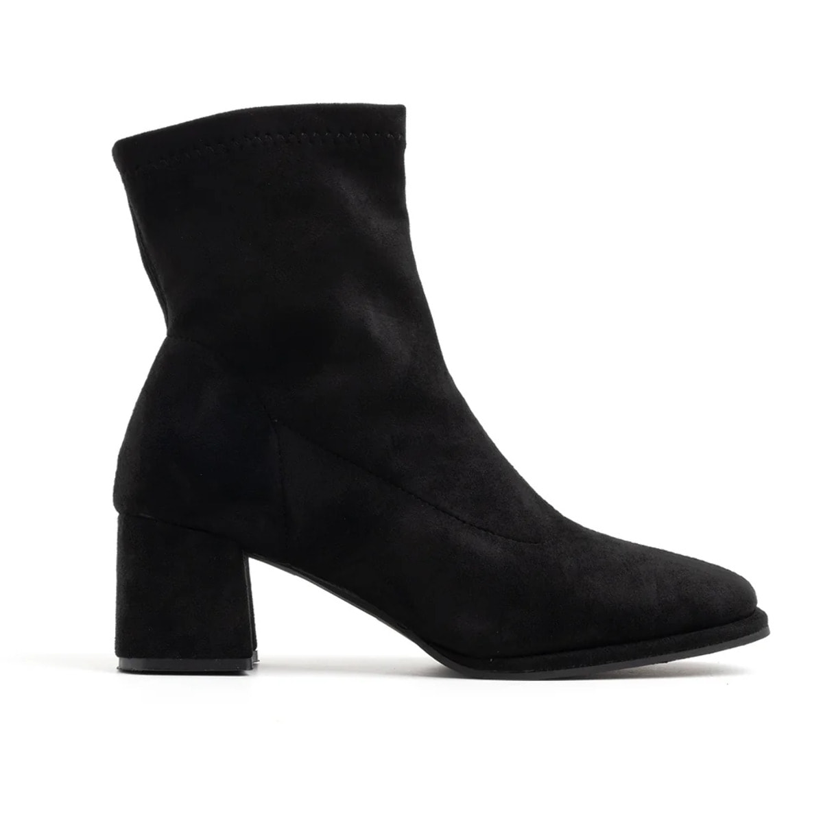 Tronchetto con gambale morbido e tacco quadrato - CAMOSCIO