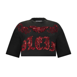 PHILIPP PLEIN Cropped T-Shirt Butterfly Tattoo