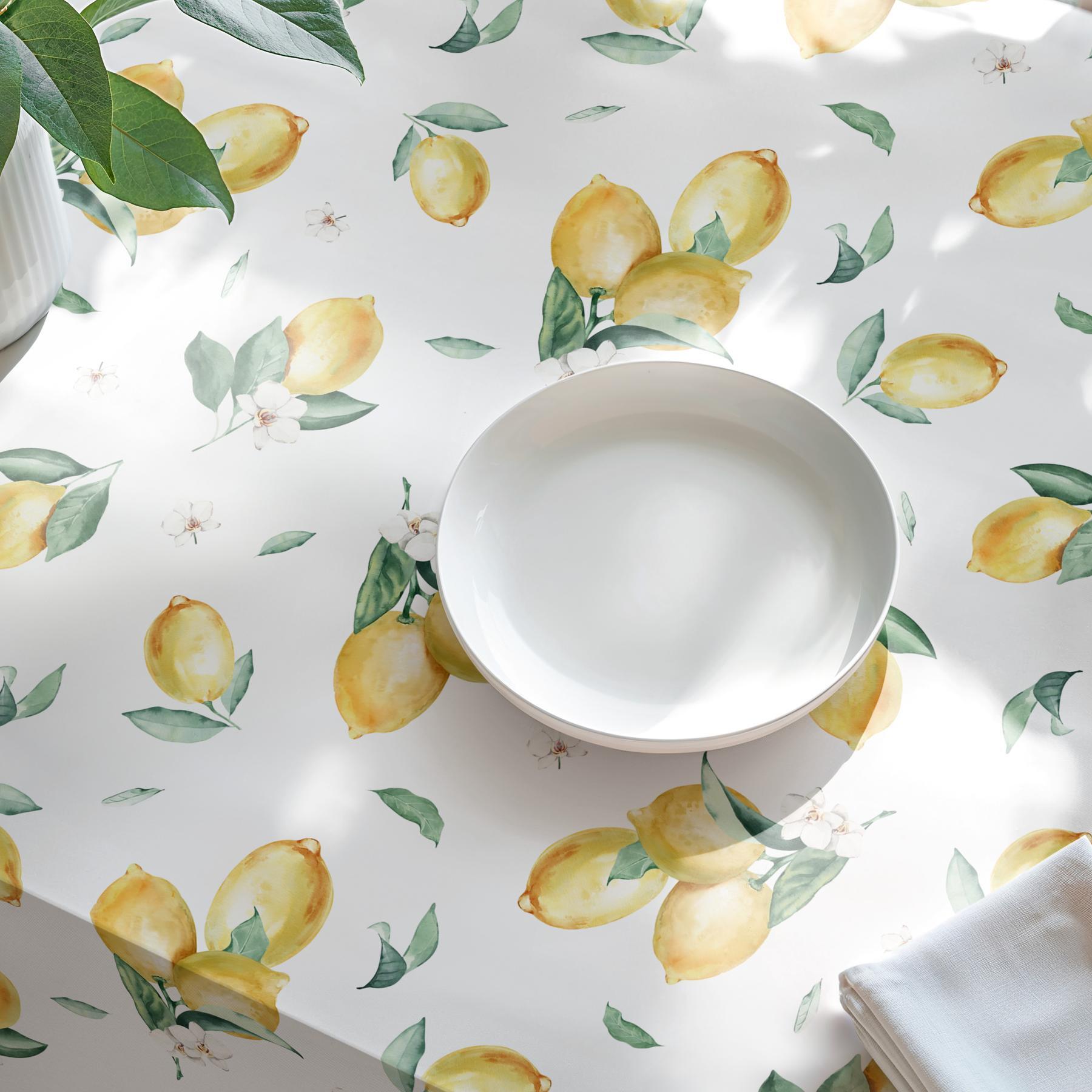 Nappe imprimée anti-tâches HELIOS JAUNE