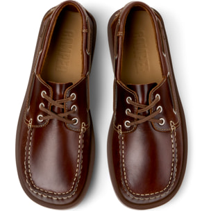 Zapatos de cordones - CAMPER Don - Marron - Cuero liso