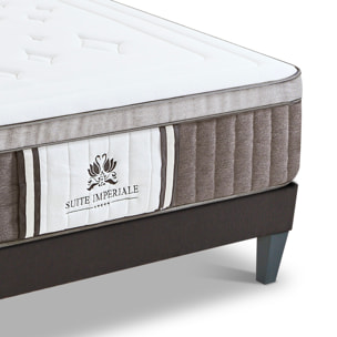 Ensemble Matelas Suite Impériale & Sommier KIT15, 35 cm, Ressorts Ensachés, Micro-Ressorts et Mémoire de Forme, Technologie Tri-Lattes, Soutien Ferme