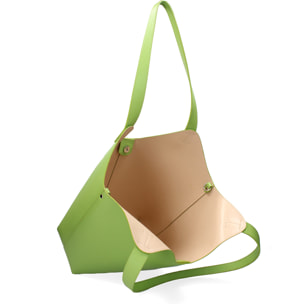 Borsa a sacca da donna In Vera pelle Made in Italy 49x38x13 cm