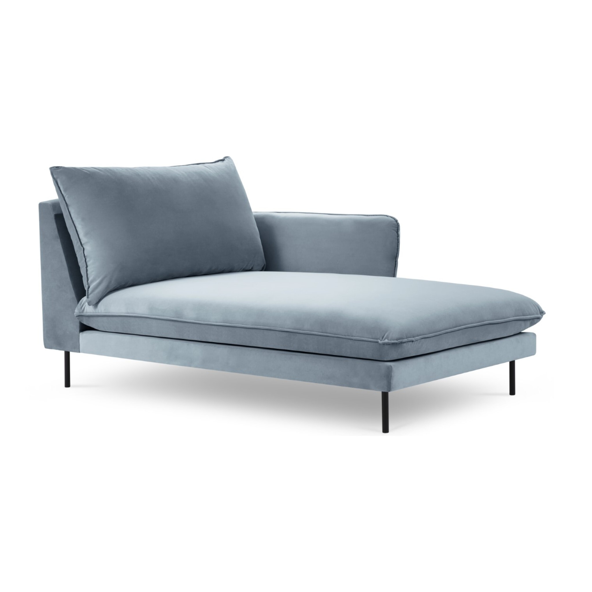 Méridienne droite "Vienna" en velours bleu