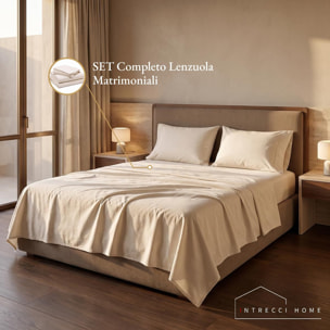 Completo lenzuola in cotone - Beige