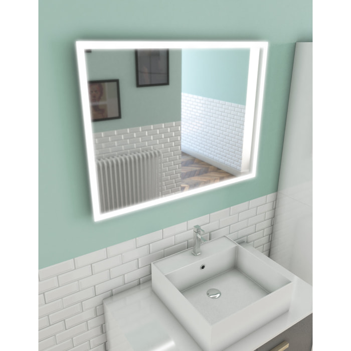 Miroir salle de bain LED auto-éclairant FRAME 60x80cm
